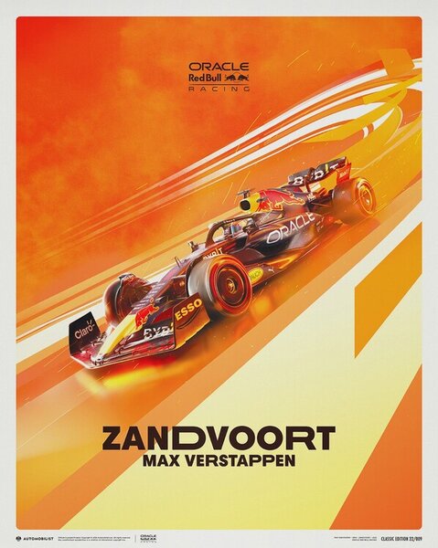 Művészeti nyomat Oracle Red Bull Racing - Max Verstappen - Dutch Grand Prix - 2022, (40 x 50 cm)