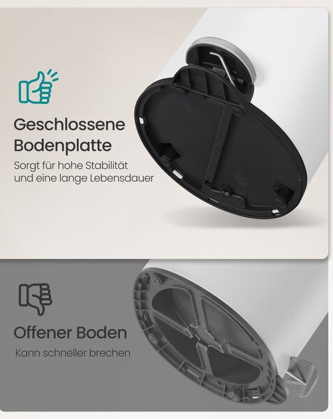 SONGMICS fürdőszobai szemetes (3 L) csendes tetővel, fehér
