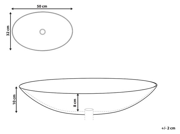 Pultra helyezhető mosdókagyló ACURIZAL Fehér 50 x 32 cm