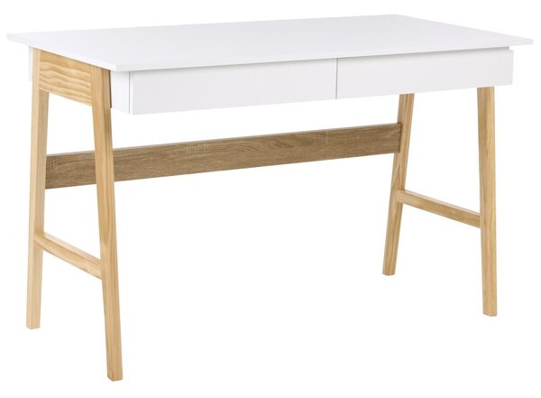 Íróasztal THESLAY Világosbarna/fehér 120 cm 60 cm