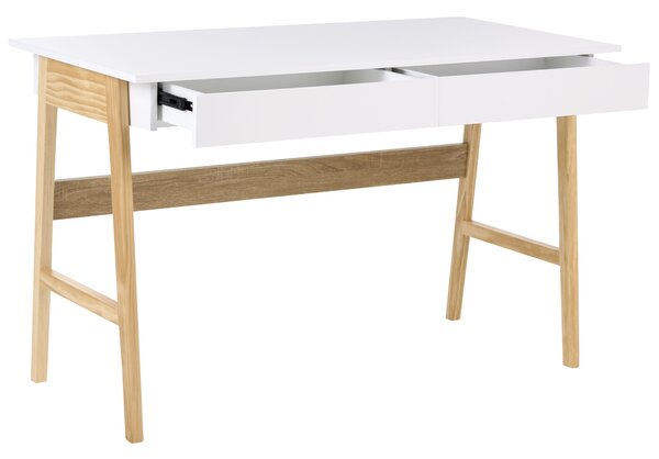 Íróasztal THESLAY Világosbarna/fehér 120 cm 60 cm