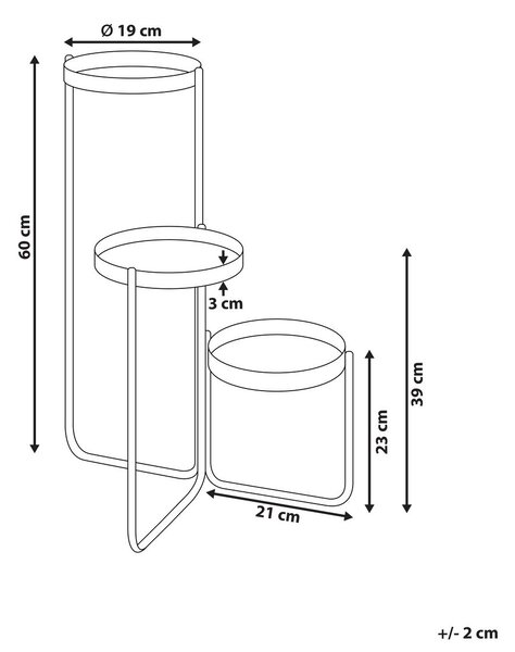 Virágállvány FRAGARIA 42 cm Fém Fekete