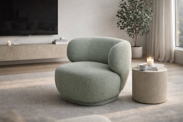 Skindi relax fotel - zöld bouclé Catch Me 13