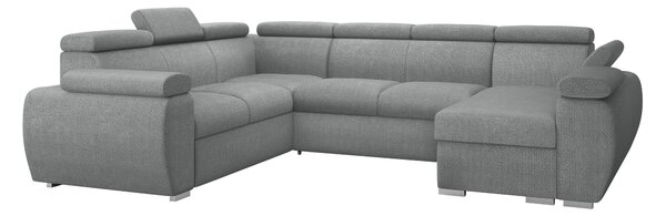 Sarokkanapé Columbus 214, Kárpit, 85x325x260cm, Fenyő
