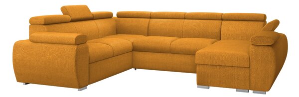 Sarokkanapé Columbus 214, Kárpit, 85x325x260cm, Fenyő
