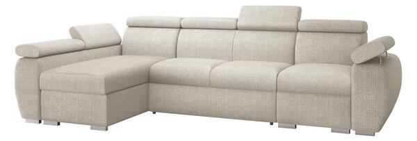 Sarokkanapé Columbus 227, Kárpit, 85x320x170cm, Fenyő