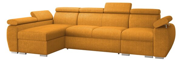 Sarokkanapé Columbus 227, Kárpit, 85x320x170cm, Fenyő