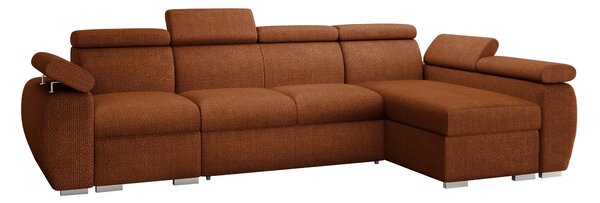 Sarokkanapé Columbus 227, Kárpit, 85x320x170cm, Fenyő