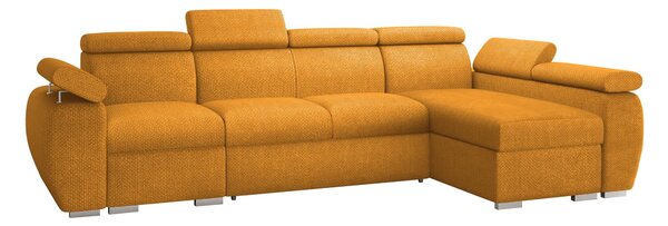 Sarokkanapé Columbus 227, Kárpit, 85x320x170cm, Fenyő