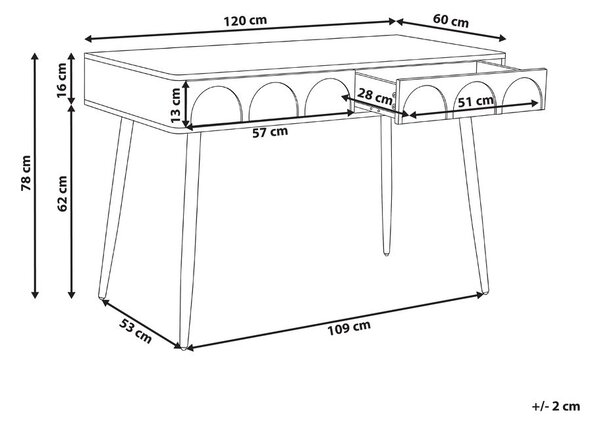 Íróasztal ESLANE Fehér 120 cm 60 cm