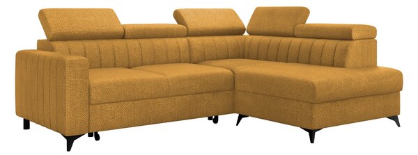 Sarokkanapé Columbus 202, Kárpit, 80x249x195cm, Fenyő
