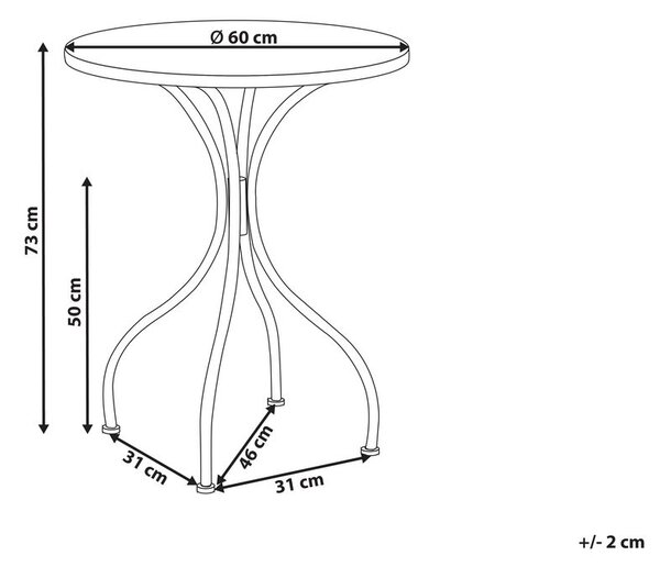 Bisztró asztal CARIATI 60 cm 60 cm Fekete