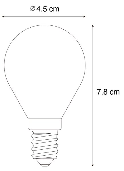 5 darabos E14 dimmelhető LED izzókészlet P45 átlátszó 3W 250 lm 2700K
