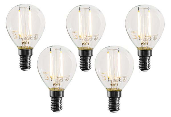5 darabos E14 dimmelhető LED izzókészlet P45 átlátszó 3W 250 lm 2700K