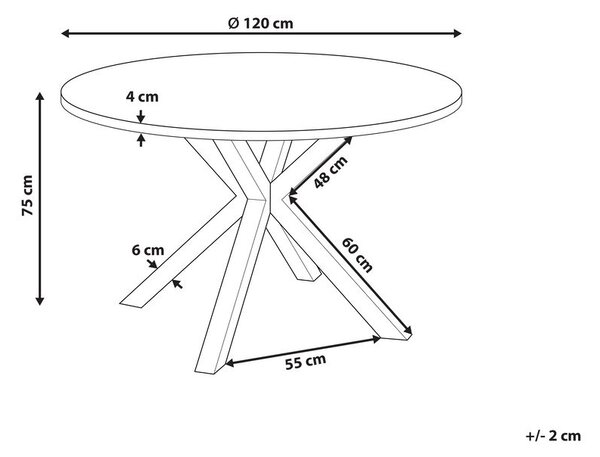 Kerti asztal MALETTO 120 cm 120 cm Üveg Tópszín