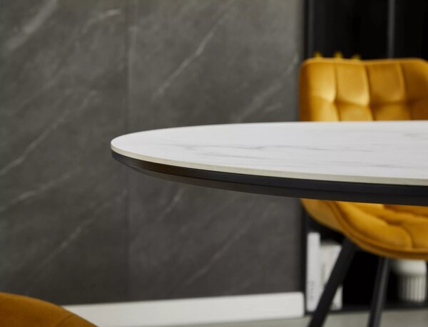Gaston Ceramic 140 Bővíthető Kerámia Étkezőasztal Mattfehér/Mattfekete