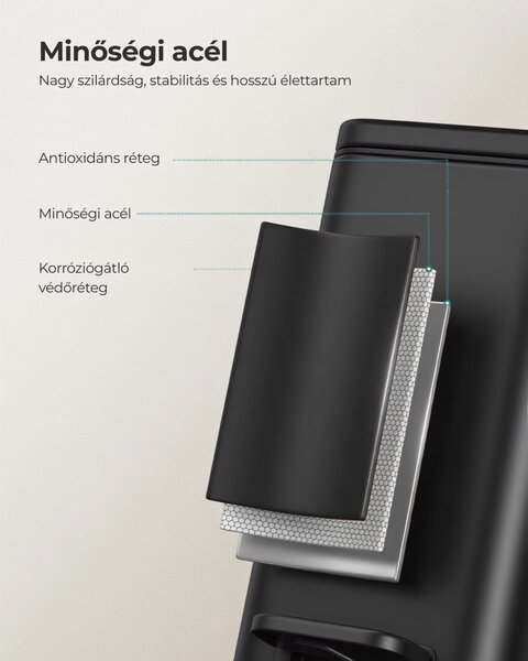 NORD fürdőszobai szemetes, 5 l, fekete SongmicsHome