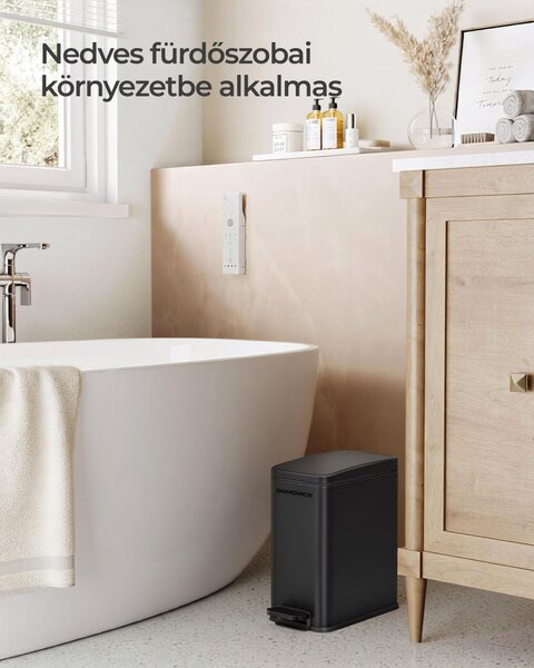 NORD fürdőszobai szemetes, 5 l, fekete SongmicsHome