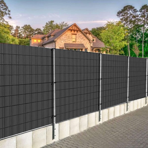 Springos kerítésszalag, 19cmx35m, 450g/m2, 20 rögzítőkapocs - Grafit