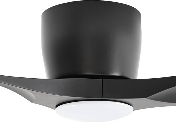 Lucande Smart LED mennyezeti ventilátor Moneno, fekete, DC, Tuya, dimmelhető, Fekete, Nappali / Étkező, fém, Modern