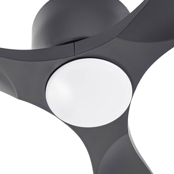 Lucande Smart LED mennyezeti ventilátor Moneno, fekete, DC, Tuya, dimmelhető, Fekete, Nappali / Étkező, fém, Modern
