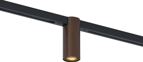 Modern spotlámpa sötét bronz színben 1 fázisú sínrendszerhez GU10 35mm - Slimline Nubee Honey