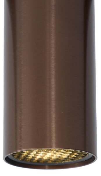 Modern spotlámpa sötét bronz színben 1 fázisú sínrendszerhez GU10 35mm - Slimline Nubee Honey