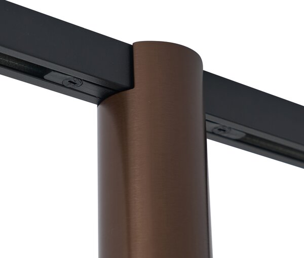 Modern spotlámpa sötét bronz színben 1 fázisú sínrendszerhez GU10 35mm - Slimline Nubee Honey