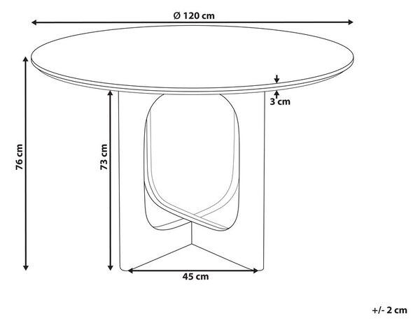 Étkezőasztal KARLO Világosbarna 120 cm 120 cm