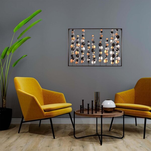 Fali fém dekoráció, levelek 100x170 cm, fekete arany - FEUILLANTINES