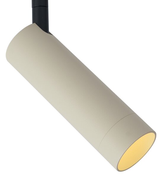 Modern bézs spotlámpa feketével 1 fázisú sínrendszerhez GU10 35mm - Slimline Uzzy