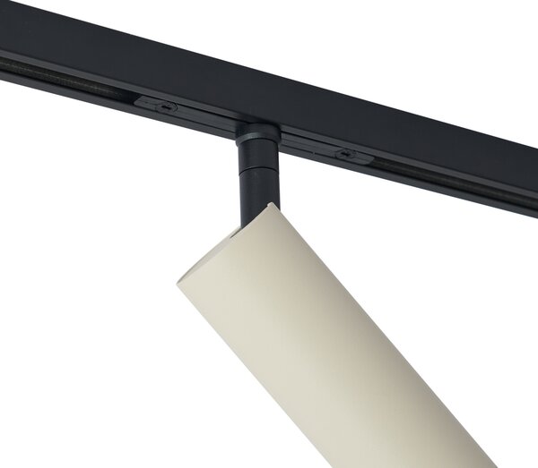 Modern bézs spotlámpa feketével 1 fázisú sínrendszerhez GU10 35mm - Slimline Uzzy