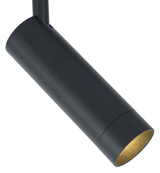 Modern fekete spotlámpa 1 fázisú sínrendszerhez GU10 35mm - Slimline Uzzy