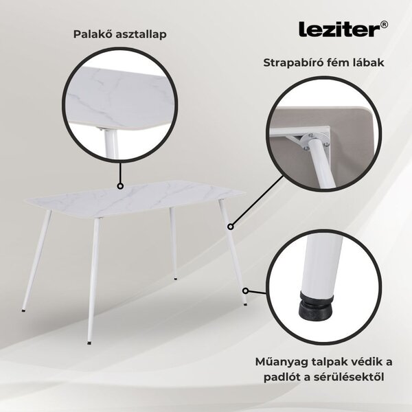 Renton 6+1 étkező garnitúra fehér-fekete