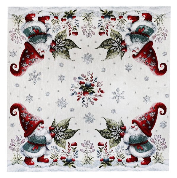 Karácsonyi zsenília terítő Levélelf 90x90 cm Chenille IT033