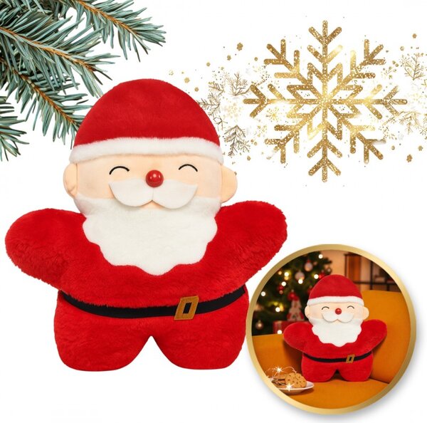Bársony díszpárna SANTA CLAUS, piros