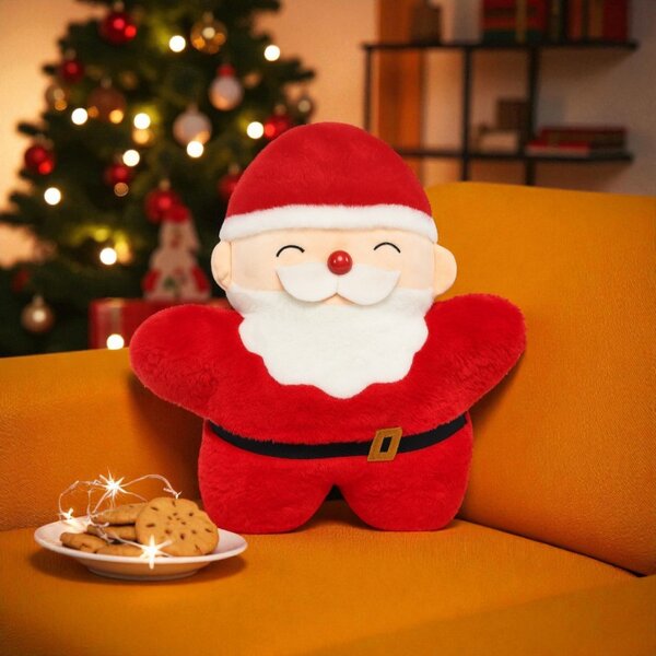 Bársony díszpárna SANTA CLAUS, piros