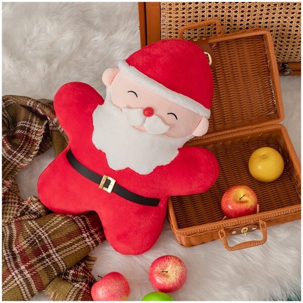 Bársony díszpárna SANTA CLAUS, piros