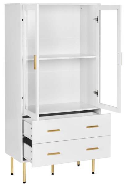 Üveges vitrin MILORA 80 cm Fehér