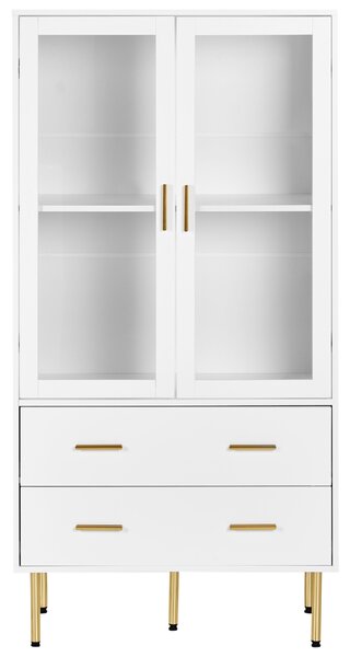 Üveges vitrin MILORA 80 cm Fehér