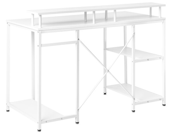 Íróasztal CADDO Fehér 120 cm 60 cm polcokkal