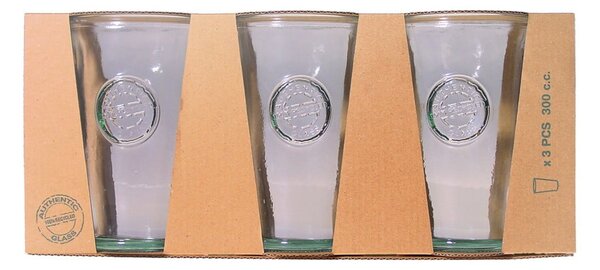 Authentic 3 db pohár újrahasznosított üvegből, 300 ml - Ego Dekor