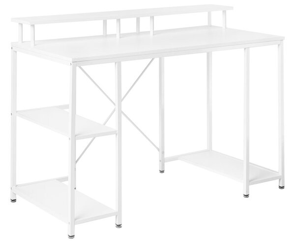 Íróasztal CADDO Fehér 120 cm 60 cm polcokkal