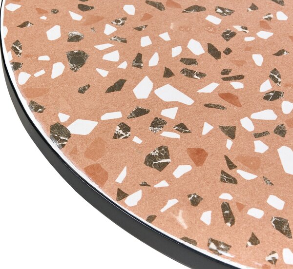 Bisztró asztal ADRANO 60 cm 60 cm Terrazzo hatású Fém Fekete