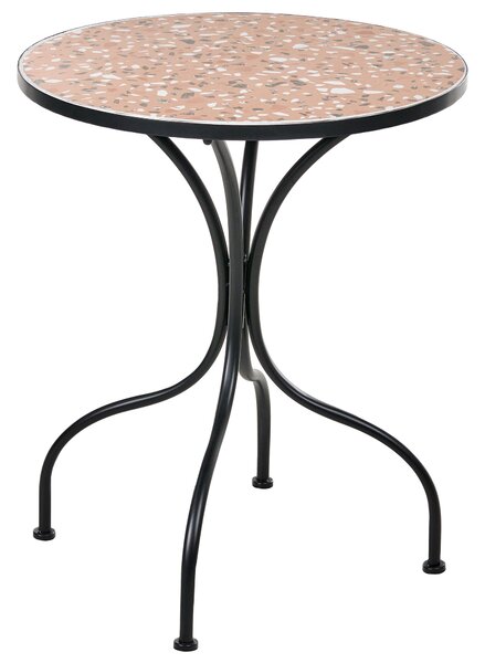 Bisztró asztal ADRANO 60 cm 60 cm Terrazzo hatású Fém Fekete