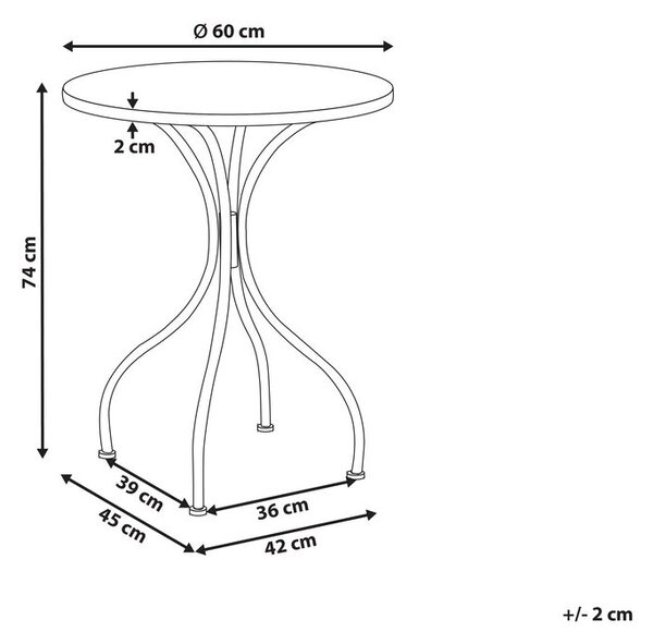 Bisztró asztal ANAPO 60 cm 60 cm Fém Fekete