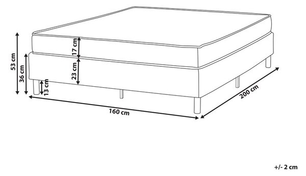 Fejtámla nélküli boxspring ágy COUNTESS 160 x 200 cm Világosszürke