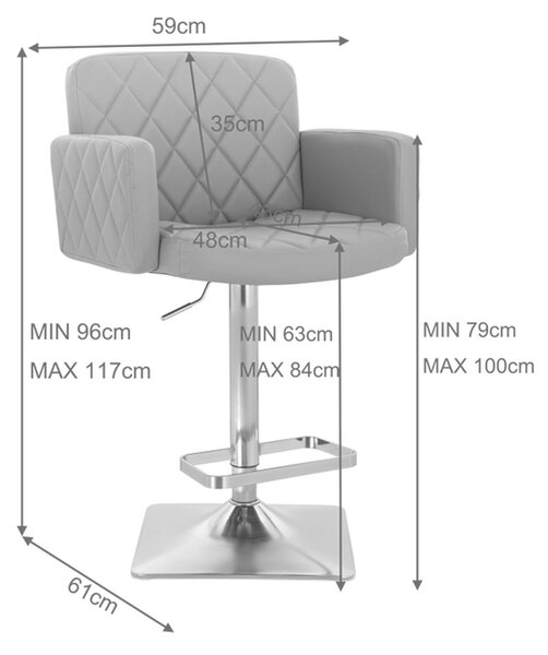 HC802KW Fehér Modern Műbőr Szék Fekete lábbal