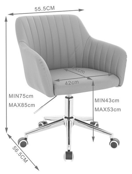 HC190N Fekete Modern Műbőr Szék Fekete lábbal