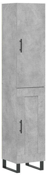 VidaXL betonszürke szerelt fa magasszekrény 34,5x34x180 cm